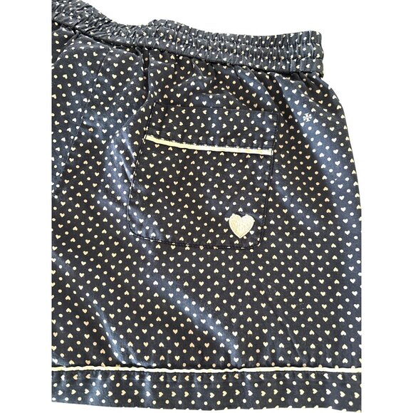 Tori Burch Navy Heart Sleep Shorts Pajama Bottoms Size XS Navy Pink - Picture 8 of 9
